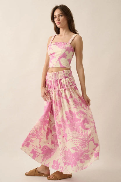 Tropical Treat Floral Cropped Cami Top