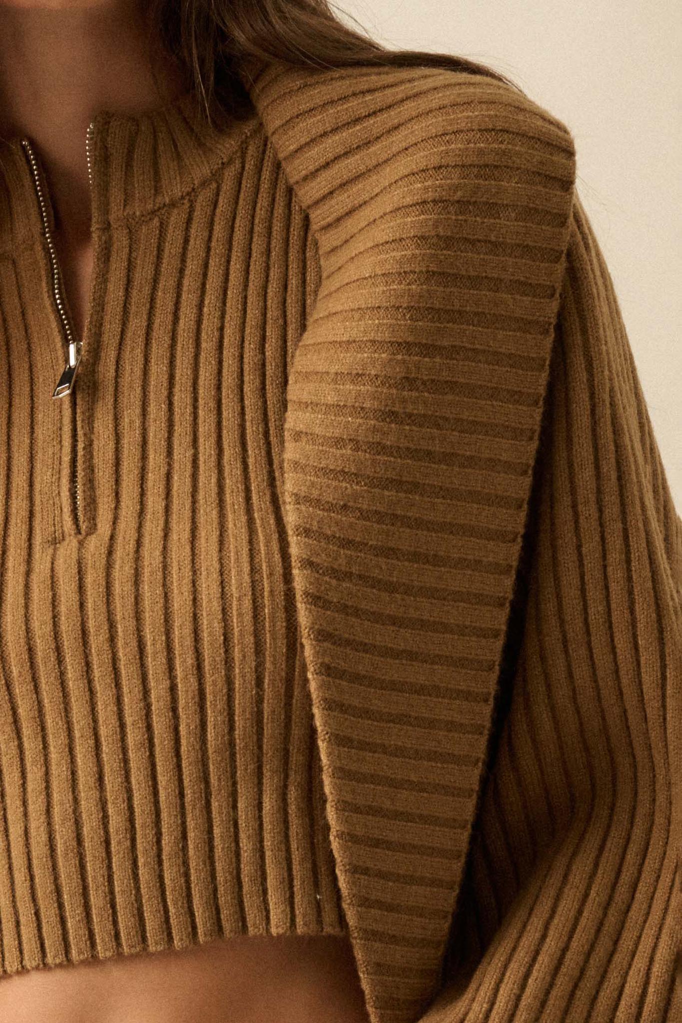 Way of Life Rib-Knit Shrug and Sleeveless Crop Top