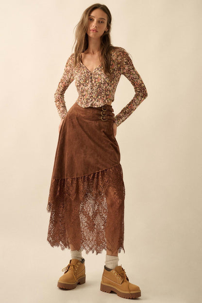 Wildflower Spirit Smocked Floral Mesh Corset Top