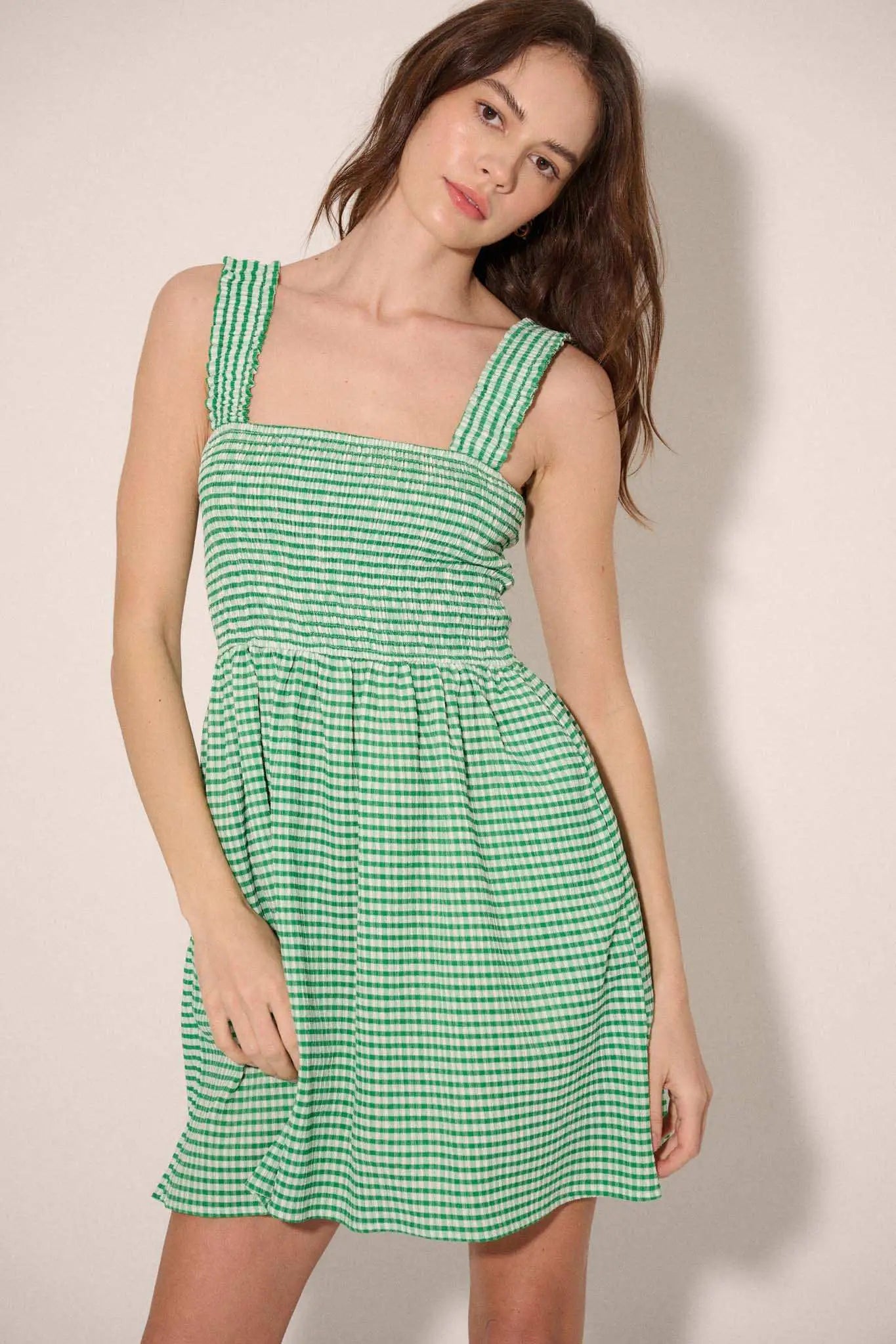 Sugar Rush Smocked Gingham Mini Sundress