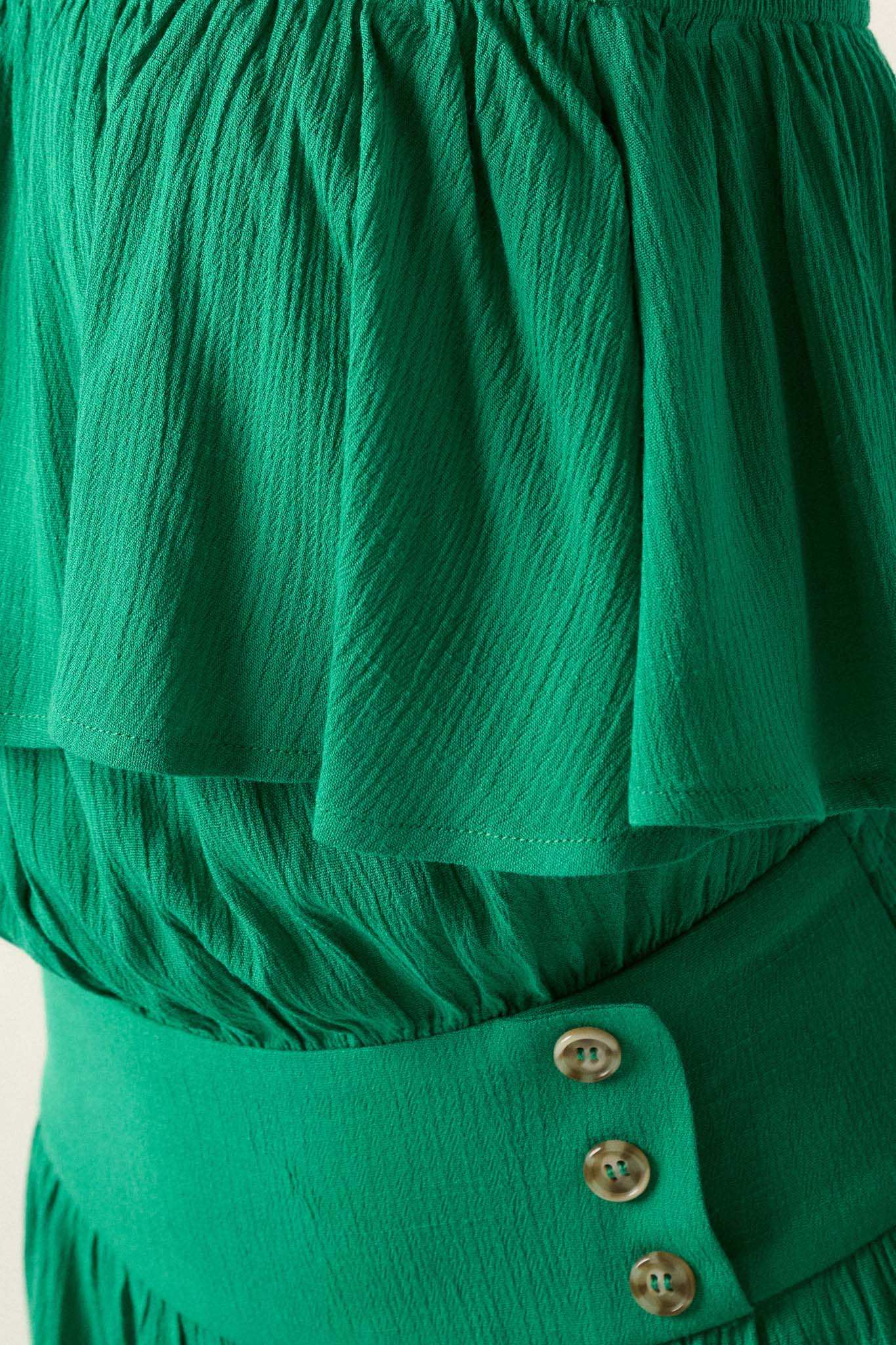 Summer Sizzle Ruffled Crepe Strapless Mini Dress