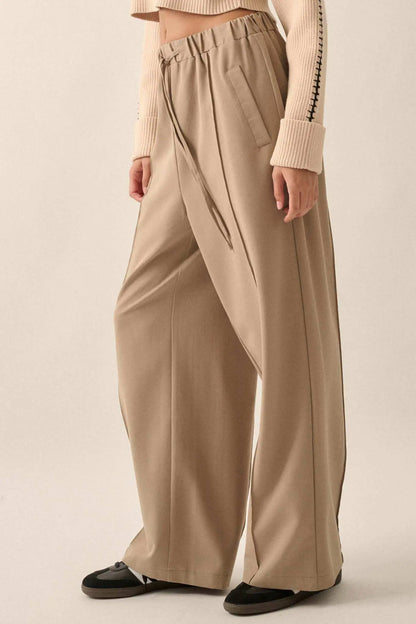 Step Above Twill Wide-Leg Drawstring Pants