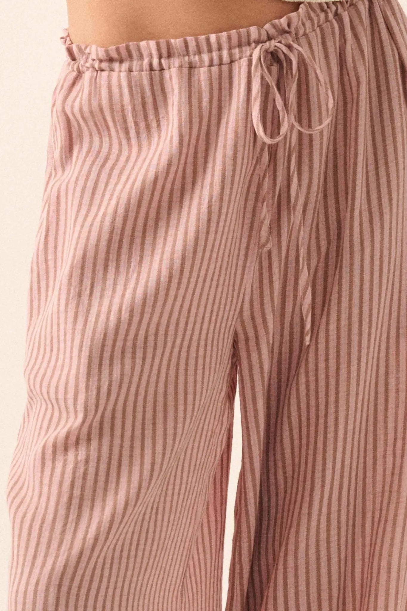 Stroll Goals Striped Wide-Leg Drawstring Pants