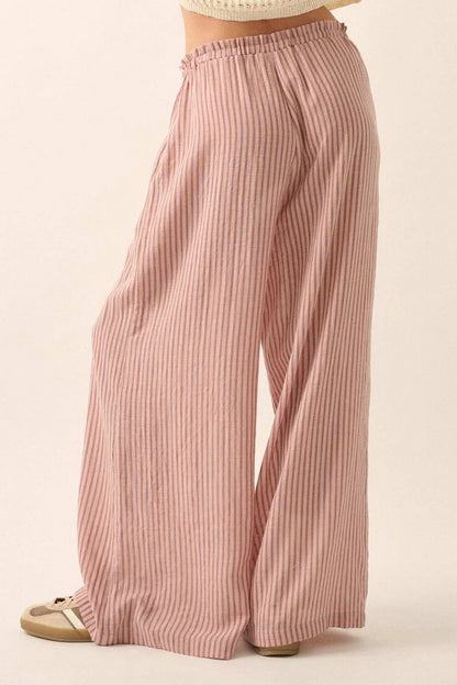 Stroll Goals Striped Wide-Leg Drawstring Pants