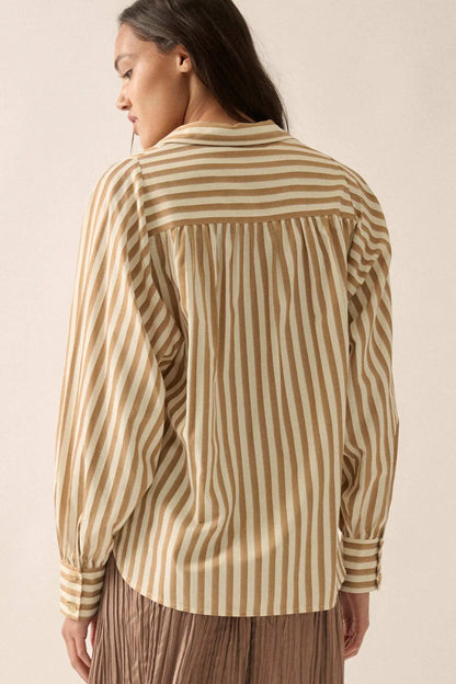 Vertical Ambition Striped Button-Up Shirt