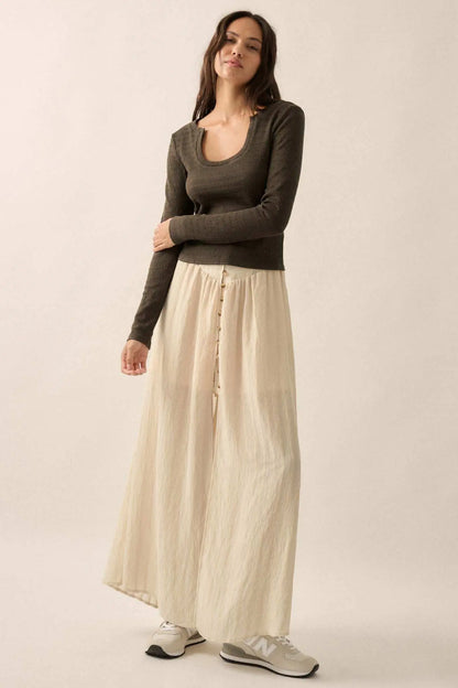You Do You Ribbed Knit Scoop-Neck Top