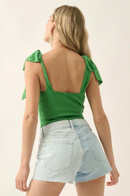 Truly Amazing Tied-Strap V-Wire Bodysuit