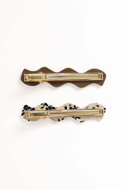 Cheri Hair Clips - Brown