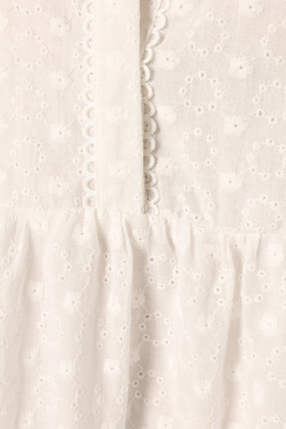 Delia Long Sleeve Mini Dress - White