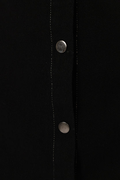 Hailey Denim Mini Dress - Black