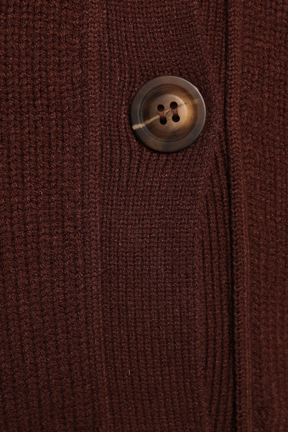 Eden Button Front Cardigan - Brown